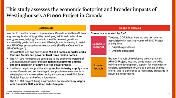 The Economic Impact of a Westinghouse AP1000 Reactor Project in Canada - Page 5