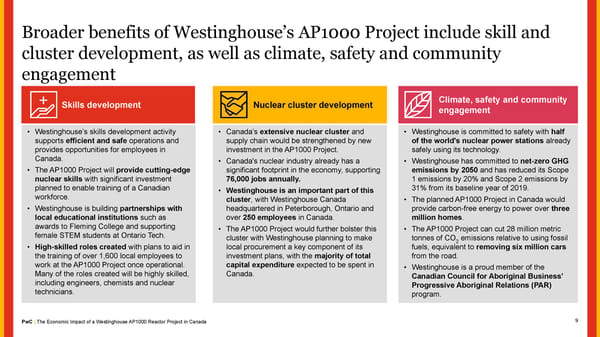 The Economic Impact of a Westinghouse AP1000 Reactor Project in Canada - Page 9