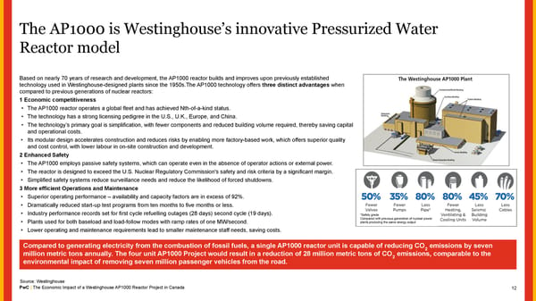 The Economic Impact of a Westinghouse AP1000 Reactor Project in Canada - Page 12