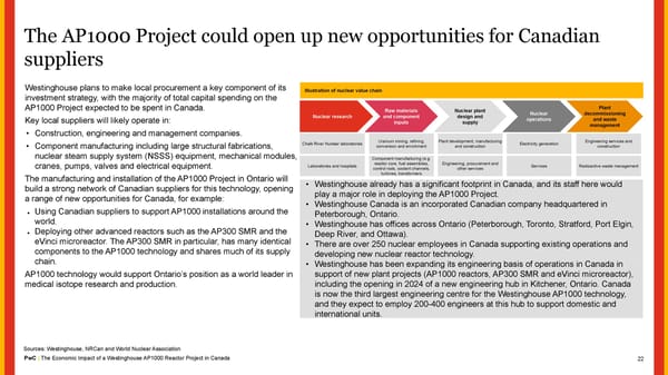 The Economic Impact of a Westinghouse AP1000 Reactor Project in Canada - Page 22